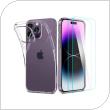 TPU Case Spigen Liquid Crystal (1 pc) & Tempered Glass TR Slim (2 pcs) Apple iPhone 14 Pro Crystal Pack Clear