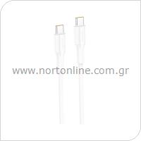 Καλώδιο Σύνδεσης USB 2.0 Foneng XS01 USB C σε USB C 60W 1m Λευκό