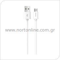 USB 2.0 Cable Devia EC081 USB A to Micro USB 1m Smart White