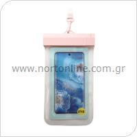 Waterproof Case inos for Smartphones up to 6.9'' Clear Pink