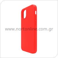 Θήκη Liquid Silicon inos Apple iPhone 12 mini L-Cover Κόκκινο