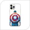 Soft TPU Case Marvel Captain America 002 Apple iPhone 14 Pro Max Partial Print Transparent