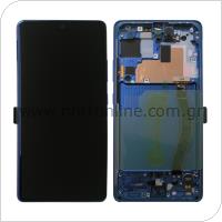 Οθόνη με Touch Screen & Μπροστινή Πρόσοψη Samsung G770F Galaxy S10 Lite Μπλε (Original)