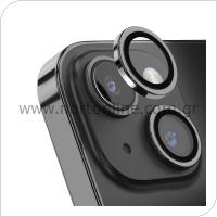 Προστατευτικό Κάλυμμα Αλουμινίου Full Face Devia για Τζαμάκι Κάμερας Apple iPhone 15/ 15 Plus Peak Τιτάνιο (2 τεμ)