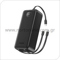 Φορτιστής Ανάγκης Foneng PX108 22.5W 30000mAh με 3 Ενσωματωμένα Καλώδια Μαύρο