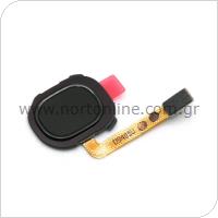 Home Button Flex Cable with External Button & Fingerprint Sensor Samsung A202F Galaxy A20e Black (Original)