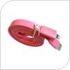 Καλώδιο Σύνδεσης USB 2.0 Πλακέ USB A σε Lightning Ροζ (Ασυσκεύαστο)