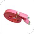 USB 2.0 Flat Cable USB A to Lightning Pink (Bulk)