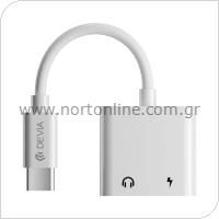 Αντάπτορας Devia EC610 USB C Αρσενικό σε 2 x USB C Θηλυκό για Φόρτιση & Hands Free Smart Λευκό