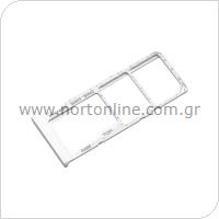 Sim & SD Card Holder Samsung A125F Galaxy A12/ A127F Galaxy A12 Nacho White (Original)