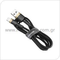 Καλώδιο Σύνδεσης USB 2.0 Baseus Cafule USB A σε Lightning 2.4A 1m Μαύρο-Χρυσό