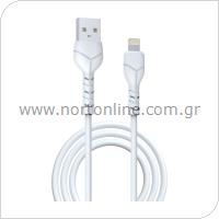 USB 2.0 Cable Devia EC406 V2 USB A to Lightning 1m Kintone White