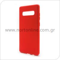 Θήκη Liquid Silicon inos Samsung G973F Galaxy S10 L-Cover Κόκκινο