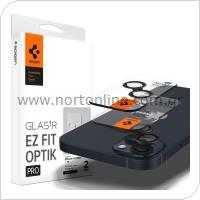 Προστατευτικό Κάλυμμα Κάμερας Spigen Optik.tR EZ-FIT για Τζαμάκι Κάμερας Apple iPhone14/ 14 Plus/ 15/ 15 Plus 5G Μαύρο (2 τεμ.)