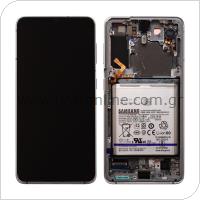 LCD with Touch Screen, Front Cover & Battery Samsung G991B Galaxy S21 5G White (Original)