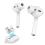 Silicon Earhooks with Case AhaStyle PT66 Apple Earpods & Airpods Enhanced Sound White (3 pairs)