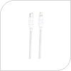 Καλώδιο Σύνδεσης USB 2.0 Foneng XS02 Braided USB C σε Lightning PD 27W 1.2m Λευκό