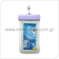 Waterproof Θήκη inos για Smartphones έως 6.9'' Διάφανο-Λιλά