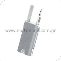 Kit Καθαρισμού 5 σε 1 ABS AhaStyle WG92 για Συσκευές Apple Ασημί