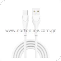 Καλώδιο Σύνδεσης USB 2.0 inos UltraCon USB A σε USB C 1m Λευκό