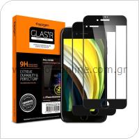 Tempered Glass Full Face Spigen Glas.tR Slim FC Apple iPhone 7/ 8/ SE 2020/ SE 2022 Black (2 pcs)