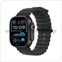 Apple Watch Ultra 2 49mm Titanium Μαύρο με Band Μπλε-Μαύρο