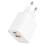 Travel Fast Charger inos with Dual Output USB A & USB C PD QC 3.0 20W White & Lightning Cable 1m White