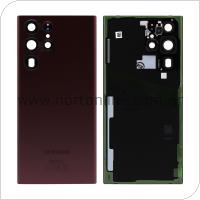 Battery Cover Samsung S908B Galaxy S22 Ultra 5G Dark Red (Original)