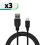USB 2.0 Cable inos USB A to Micro USB 1m Black (3 pcs)