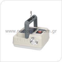 Επαναφορτιζόμενος Ηλιακός Φακός LED GSC 3W 1200mAh 290lm Λευκό