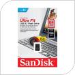 USB 3.1 Flash Disk SanDisk Ultra Fit SDCZ430 USB A 64GB 130MB/s Μαύρο