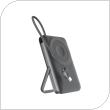 Φορτιστής Ανάγκης Devia EP203 Magnetic 4 σε 1 22.5W 10000mAh με Βραχίονα Στήριξης & Ενσωματωμένο Καλώδιο Extreme Speed Γκρι