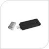USB 3.2 Flash Disk Kingston DT70 USB C 64GB Μαύρο