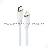 USB 2.0 Cable Maxlife MXUC-05 USB C to Lightning PD 20W 1m White
