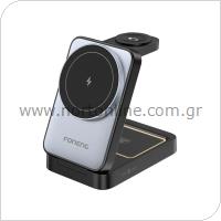 Wireless Charger Magnetic Foldable 3in1 Foneng CP126 15W Black
