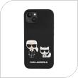 Liquid Silicone Case Karl Lagerfeld MagSafe Apple iPhone 14 Plus Iconic Karl & Choupette Black