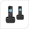 Ασύρματο Τηλέφωνο Alcatel F860CE Duo με Δυνατότητα Αποκλεισμού Κλήσεων Μαύρο