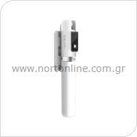 Wireless Selfie Stick & Tripod Blavec Coco P04 with Remote Control for Smartphones with Width 65mm to 95mm White