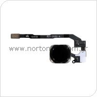 Home Button Flex Cable with External Home Button Apple iPhone 5S/ iPhone SE Black (OEM)