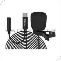 Wired Microphone Devia EM604 USB C 1.5m Smart Black