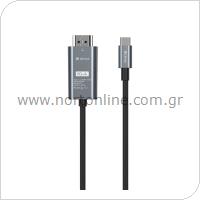 Καλώδιο Σύνδεσης USB 2.0 Devia EC084 HDMI σε USB C (Updated) 2m Storm Μαύρο