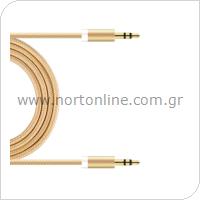 Audio Aux Cable inos Braided 3.5mm/3.5mm 1m Gold