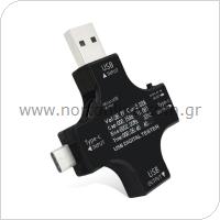 USB Digital Tester J7-C 2in1 with LCD Display Current & Voltage (USB A, C, Micro)