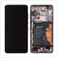 LCD with Middle Plate and Battery Huawei P40 Black (Original)