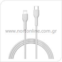 USB 2.0 Cable Devia EC150 USB C to Lightning PD 27W 1m Kintone White