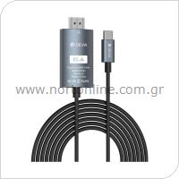 USB 2.0 Cable Devia EC084 HDMI to USB C 2m Storm Black