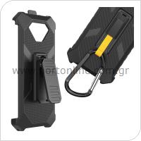 Durable Back Cover Case Hammer Iron V with Carabiner & Clip Black