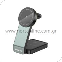 Wireless Charger Magnetic Foldable 3in1 Foneng CP123 15W Black