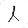 Ασύρματο Selfie Stick & Τρίποδο Maxlife MXST-100 για Smartphones Πλάτους 64 έως 87mm Μαύρο