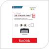 USB 3.1 Flash Disk SanDisk Dual Drive USB C 64GB 150 MB/s Ασημί